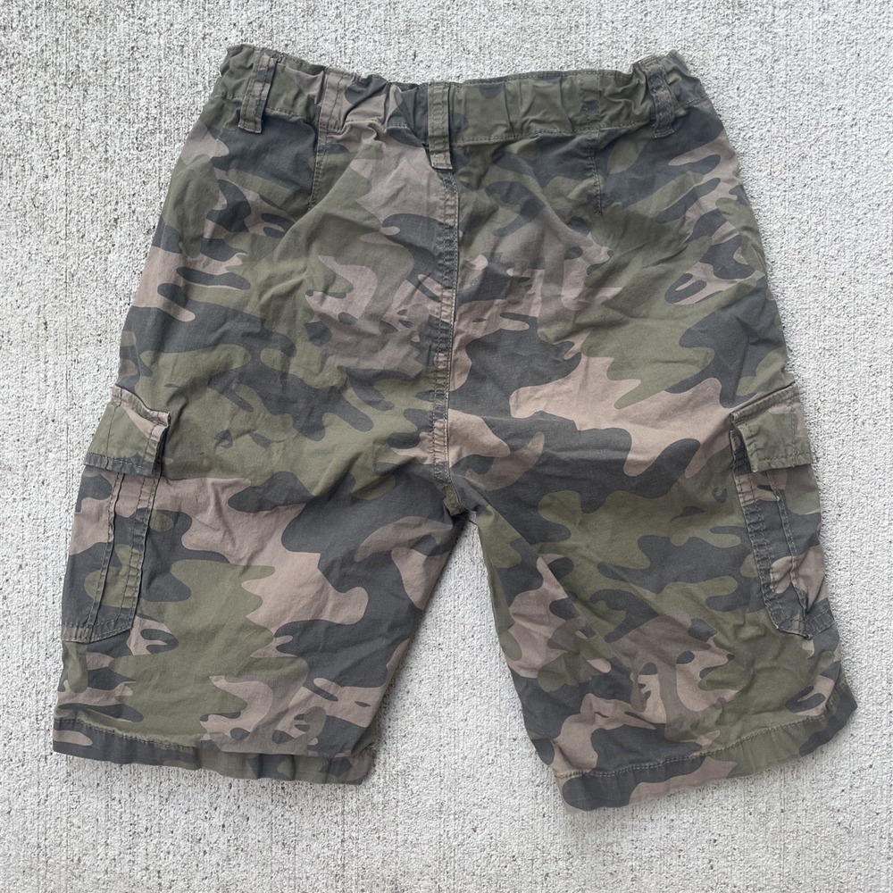 Boys Lucky Brand Camo Cargo Shorts Size M 10-12 Green Adjustable‎ Waist Pockets - Picture 6 of 9
